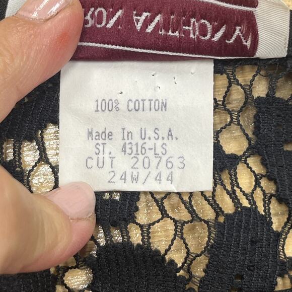 VTG Fishnet 24W Crochet Pullover Tunic Floral Festival Cottage Whimsigoth Witchy - Picture 4 of 7